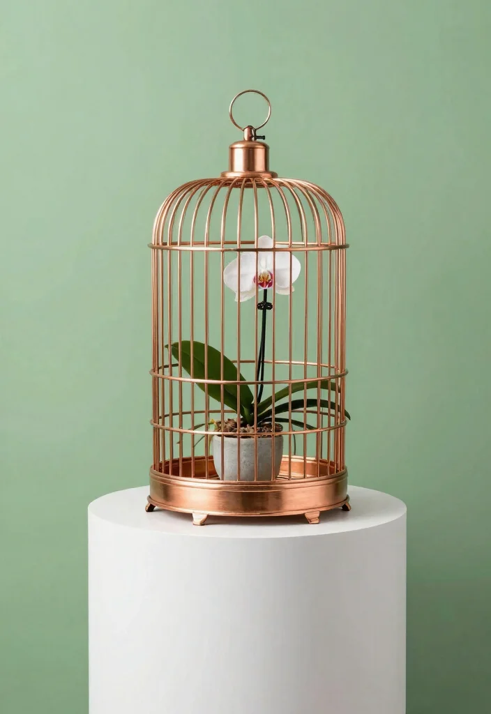 7 Whimsical Large Bird Cage Planter Ideas So Cute 7. Minimalist Bird Cage Garden 0