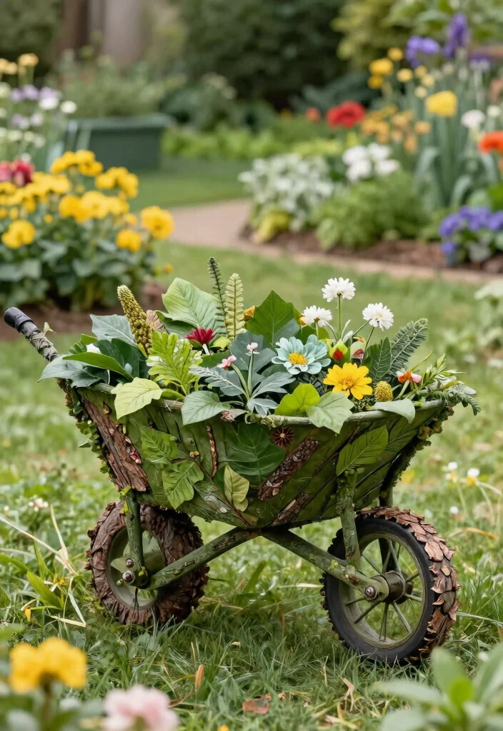 9 Artistic Wheelbarrow Art Ideas to Paint and Display 4. Natures Canvas 0