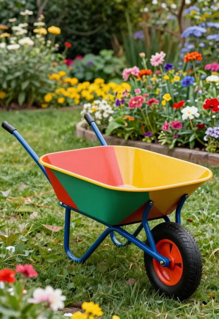 9 Artistic Wheelbarrow Art Ideas to Paint and Display 6. Color Blocking 0