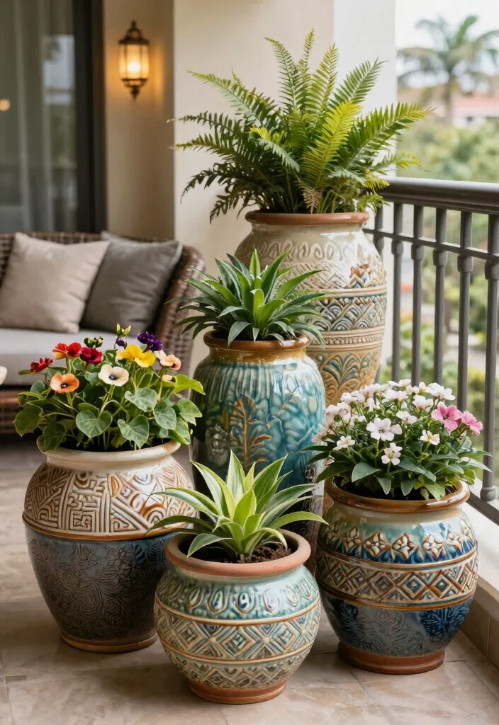 9 Beautiful Large Ceramic Planter Ideas Glazed Pots 4. Textured Glazed Planters 0