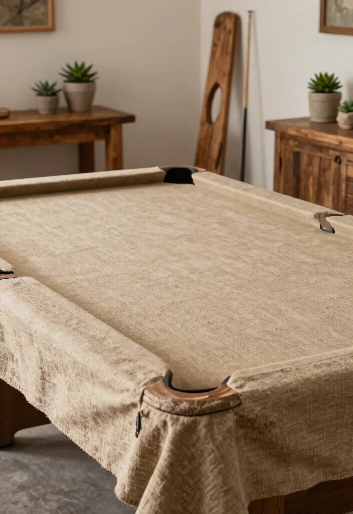 9 Best Pool Table Cover Ideas for Game Rooms 3. Earth Tone Textured Covers 0