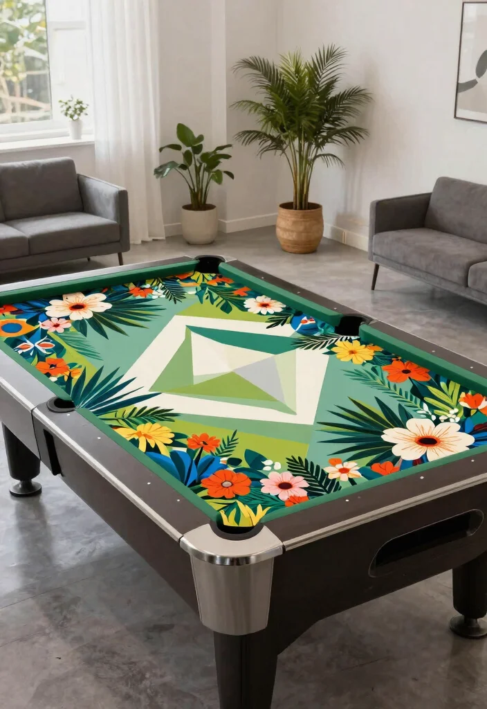 9 Best Pool Table Cover Ideas for Game Rooms 8. Geometric Garden Designs 0