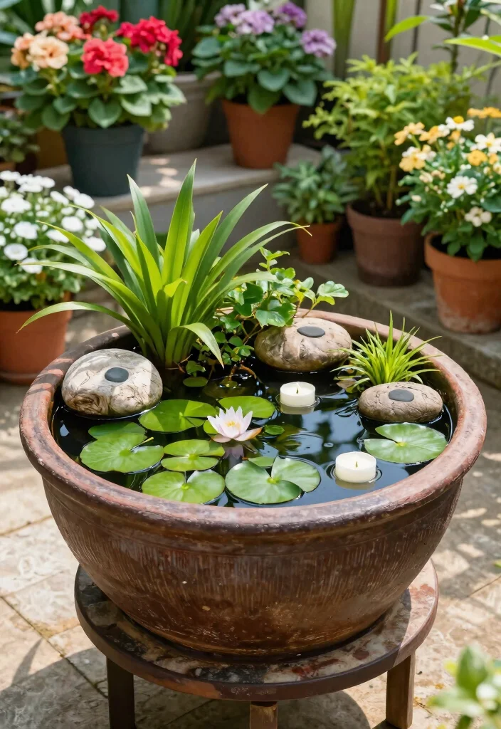 9 Clever Mini Garden Pond Ideas Small Space Solutions 1. Container Water Gardens 0