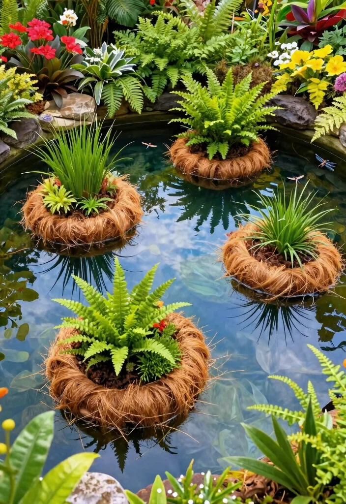 9 Clever Mini Garden Pond Ideas Small Space Solutions 7. Floating Pond Islands 0