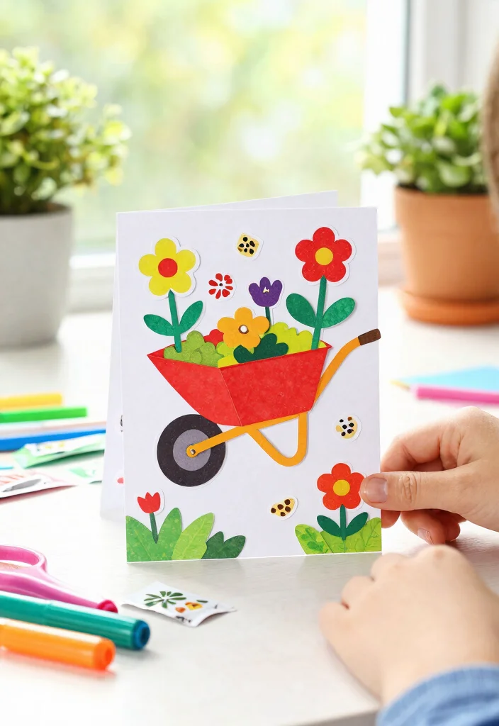 9 Creative Wheelbarrow Card Ideas for Birthday Celebrations 1. Miniature Garden Wheelbarrow Card 0