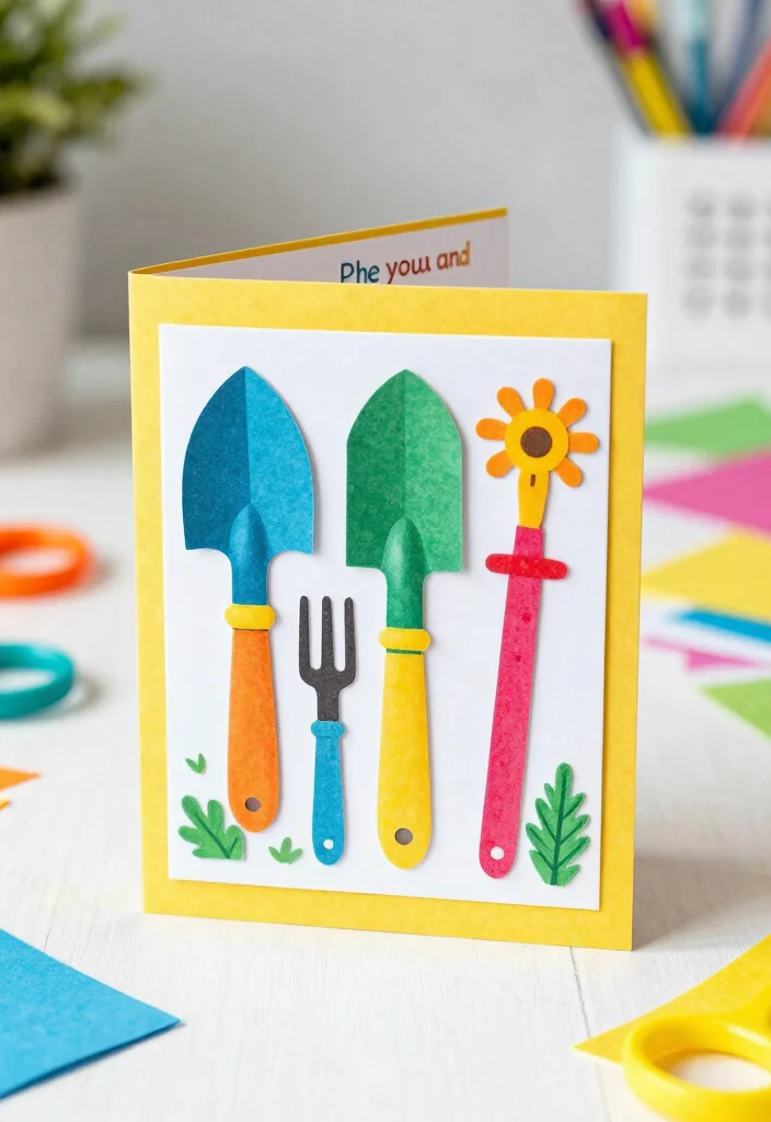 9 Creative Wheelbarrow Card Ideas for Birthday Celebrations 5. Garden Tool Birthday Card 0