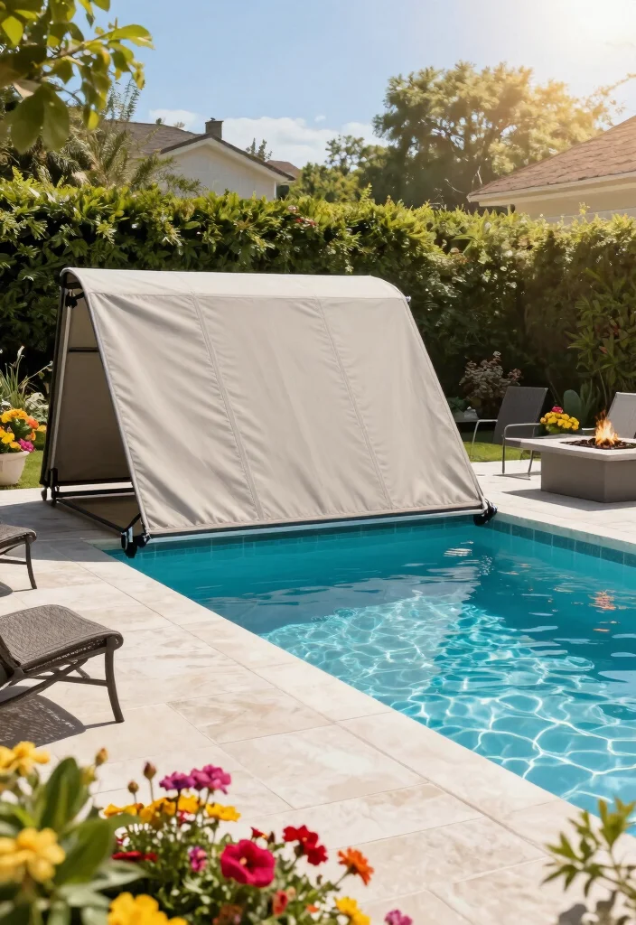 9 Crystal Clear Transparent Pool Cover Ideas for a Modern Look 2. Retractable Covers 0