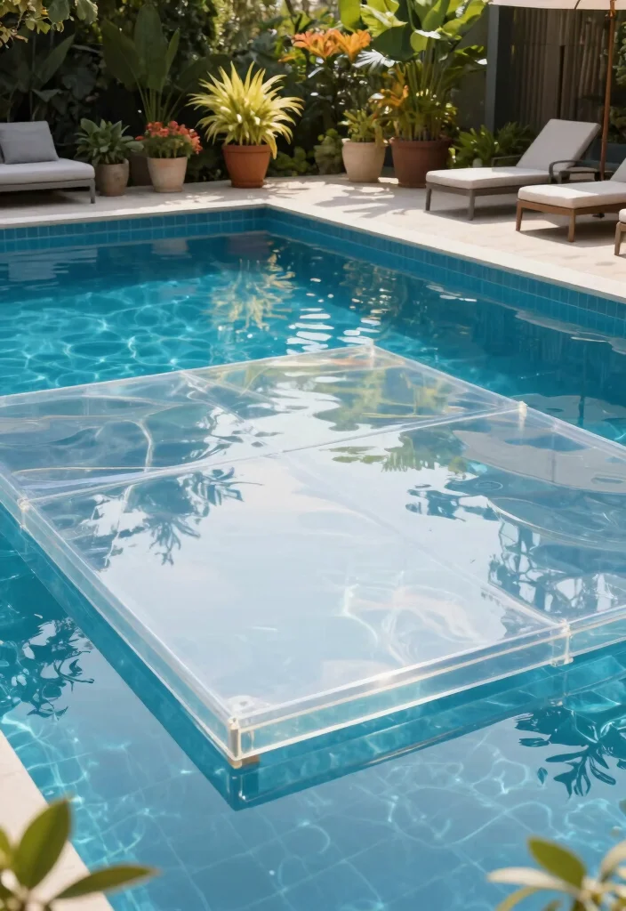 9 Crystal Clear Transparent Pool Cover Ideas for a Modern Look 3. Clear Polycarbonate Covers 0