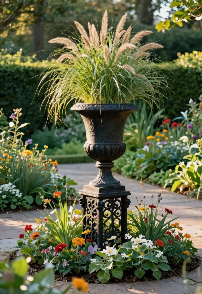 9 Elegant Large Urn Planter Ideas for a Classic Look 3. Elegant Cast Iron Designs 0