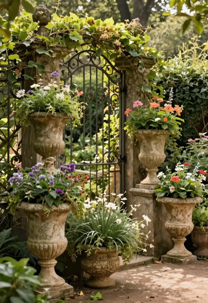 9 Elegant Large Urn Planter Ideas for a Classic Look 4. Vintage Elegance with Patina Finish 0
