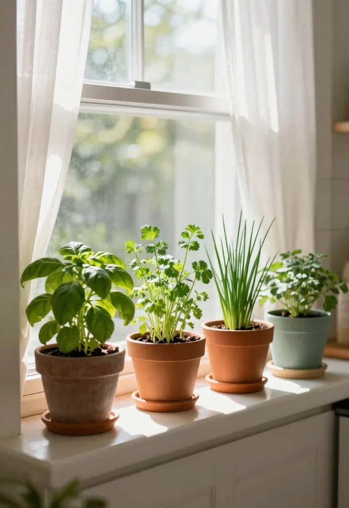 9 Fresh Plant Wall Shelf Ideas for Kitchen Herb Gardens 2. Window Sill Herb Garden 0