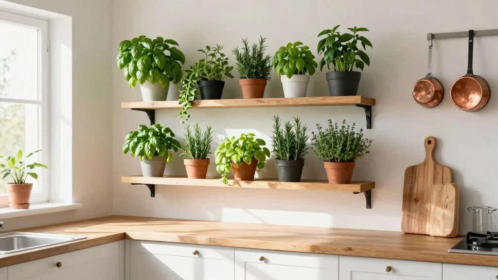 9 Fresh Plant Wall Shelf Ideas for Kitchen Herb Gardens