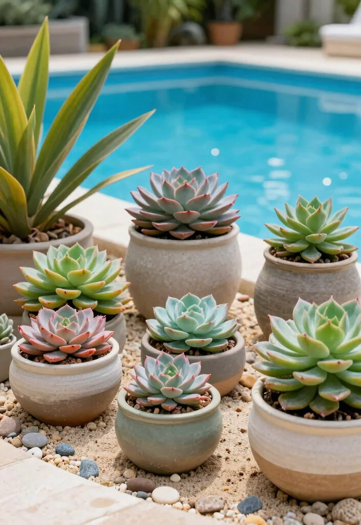 9 Lush Pool Equipment Cover Ideas Plants and Landscaping 3. Succulent Arrangements for Easy Care 0
