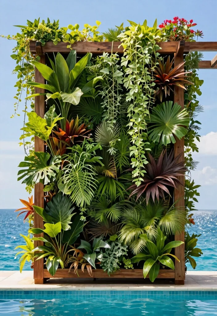 9 Lush Pool Equipment Cover Ideas Plants and Landscaping 5. Vertical Gardens for Space Saving 0