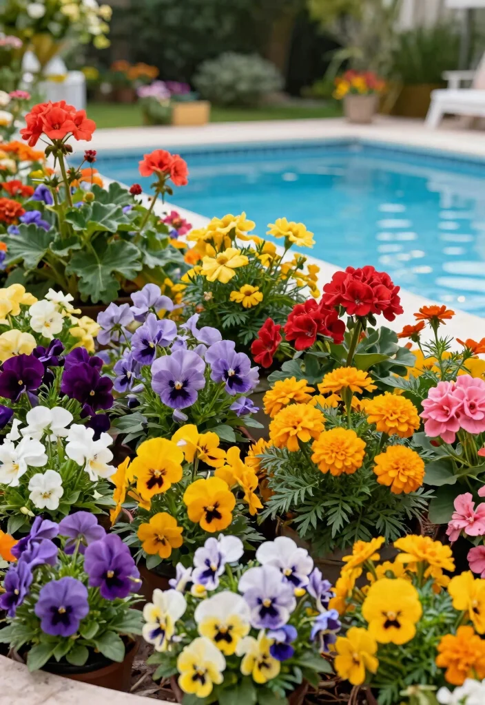 9 Lush Pool Equipment Cover Ideas Plants and Landscaping 9. Seasonal Blooms for Year Round Color 0