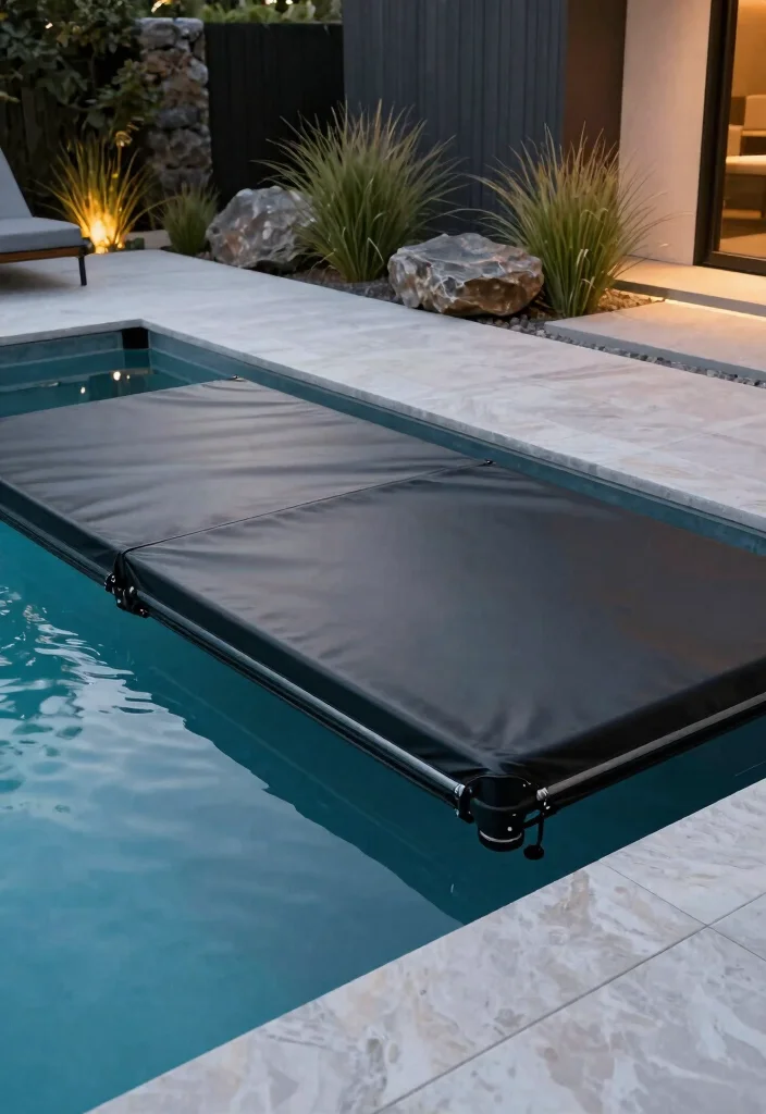 9 Modern Retractable Pool Cover Ideas Sleek Design 3. Sleek Metal Design 0