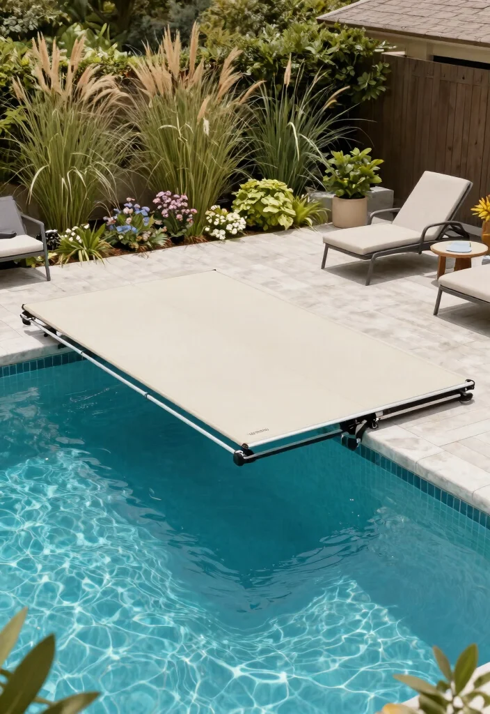 9 Modern Retractable Pool Cover Ideas Sleek Design 7. Dual Functionality Deck and Cover 0