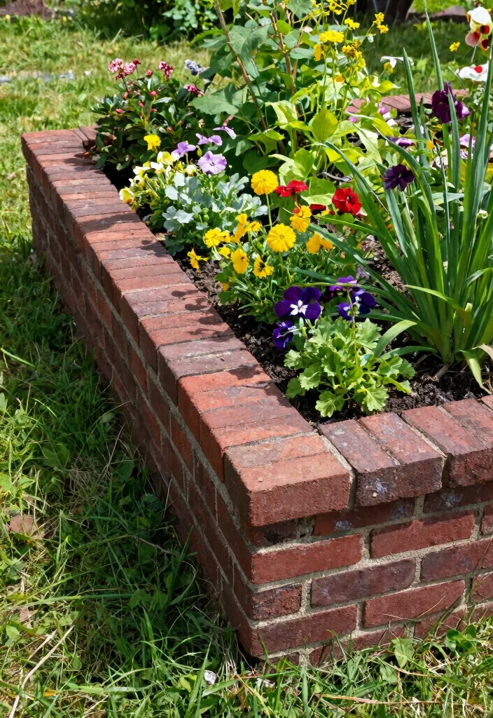 9 Neat Raised Garden Bed Border Ideas Stone Wood Metal 4. Eco Friendly Brick Borders 0