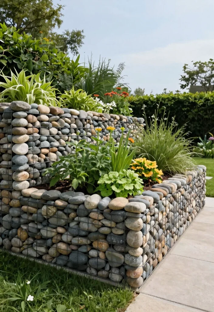 9 Neat Raised Garden Bed Border Ideas Stone Wood Metal 5. Charming Gabion Walls 0