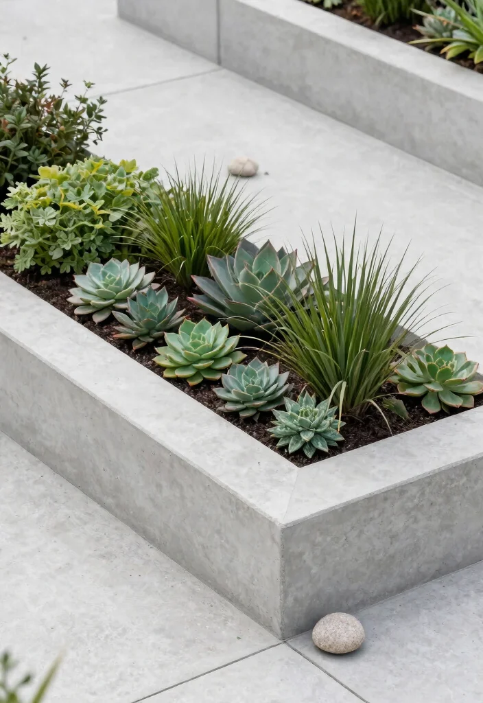 9 Neat Raised Garden Bed Border Ideas Stone Wood Metal 7. Minimalist Concrete Borders 0