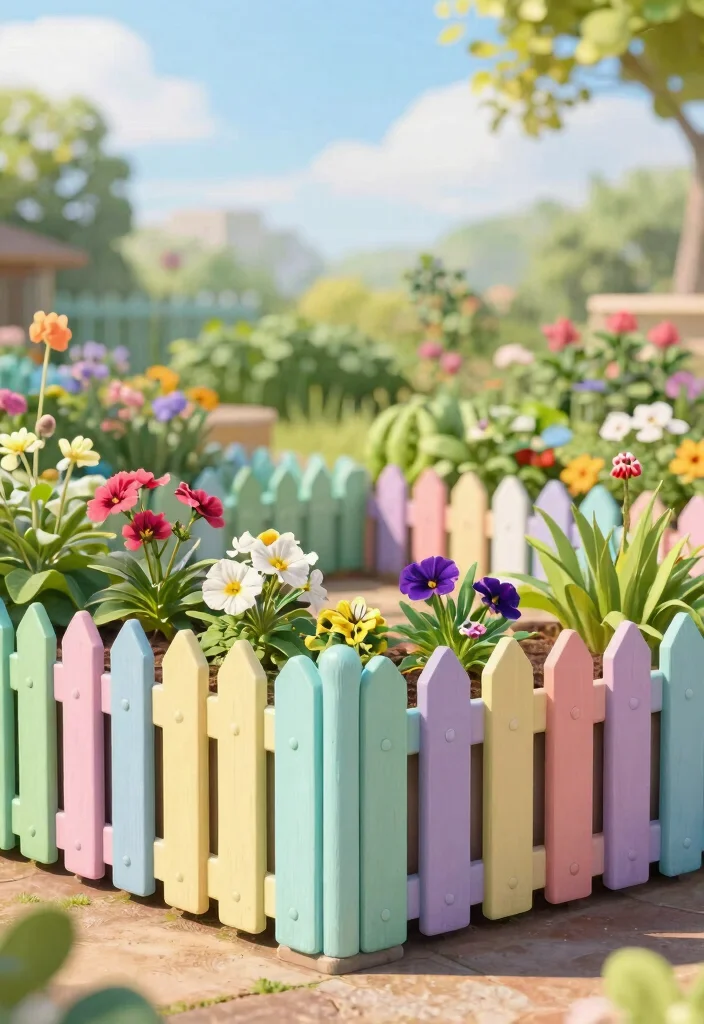 9 Neat Raised Garden Bed Border Ideas Stone Wood Metal 9. Whimsical Fencing Borders 0