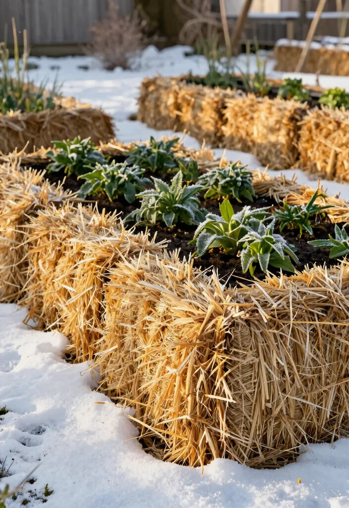 9 Practical Raised Garden Bed Cover Ideas for Frost Protection 6. Straw Bales for Insulation 0
