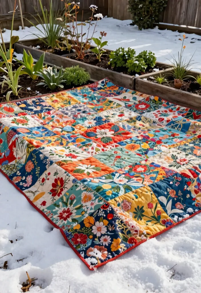 9 Practical Raised Garden Bed Cover Ideas for Frost Protection 7. Heavy Blankets or Quilts 0