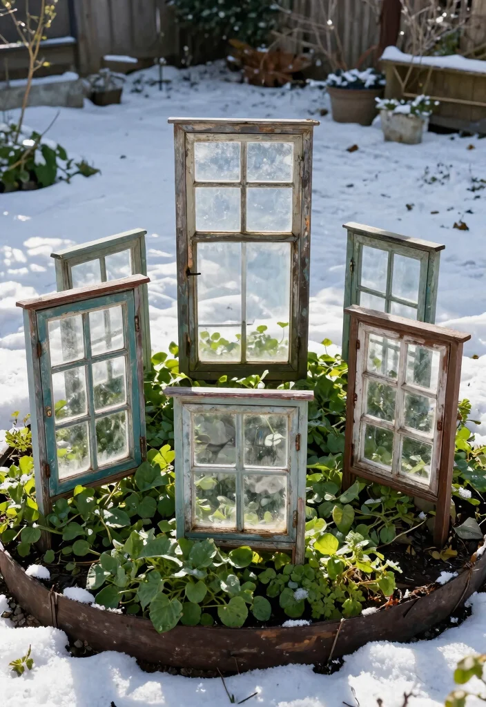 9 Practical Raised Garden Bed Cover Ideas for Frost Protection 8. Old Windows for DIY Covers 0