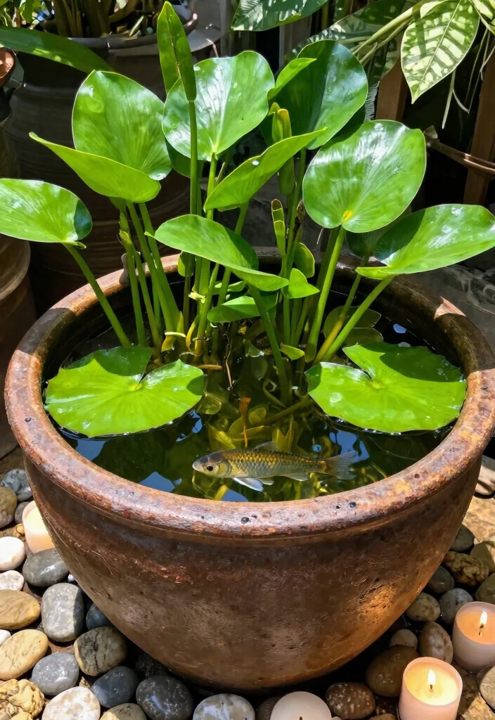 9 Refreshing Spring Garden Pond Ideas to Wake Up Your Yard 3. Container Water Garden 0