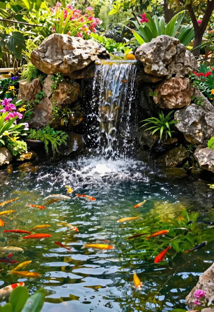 9 Refreshing Spring Garden Pond Ideas to Wake Up Your Yard 4. Garden Pond with a Waterfall 0
