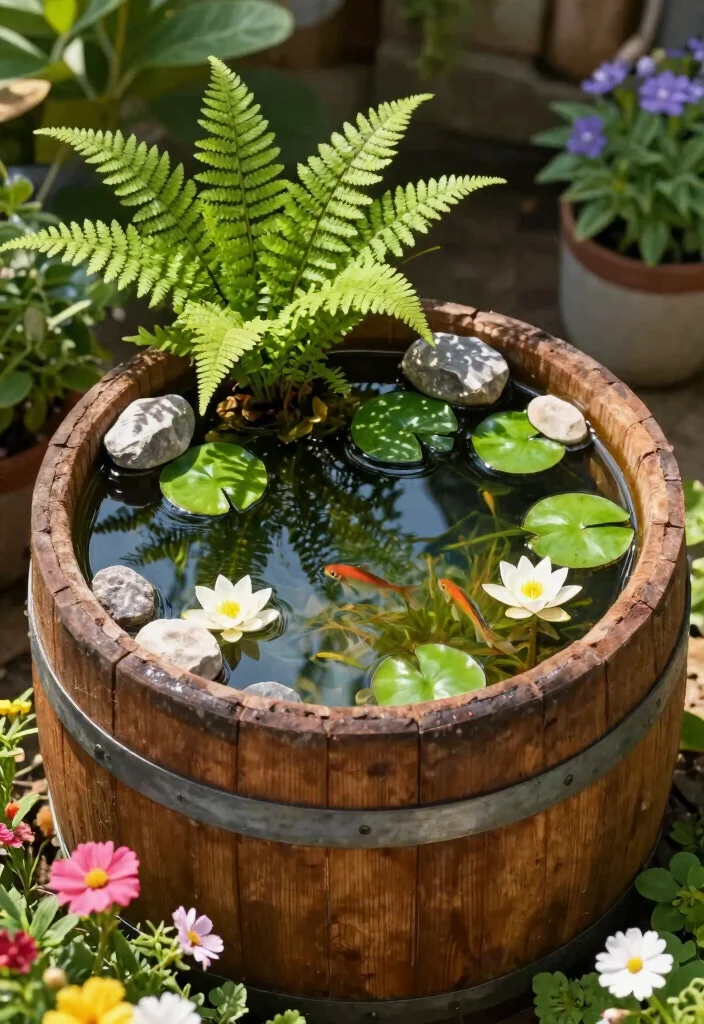 9 Refreshing Spring Garden Pond Ideas to Wake Up Your Yard 6. DIY Miniature Pond 0
