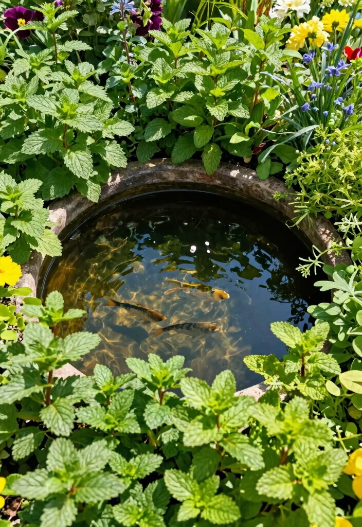 9 Refreshing Spring Garden Pond Ideas to Wake Up Your Yard 9. Aromatic Herb Pond 0