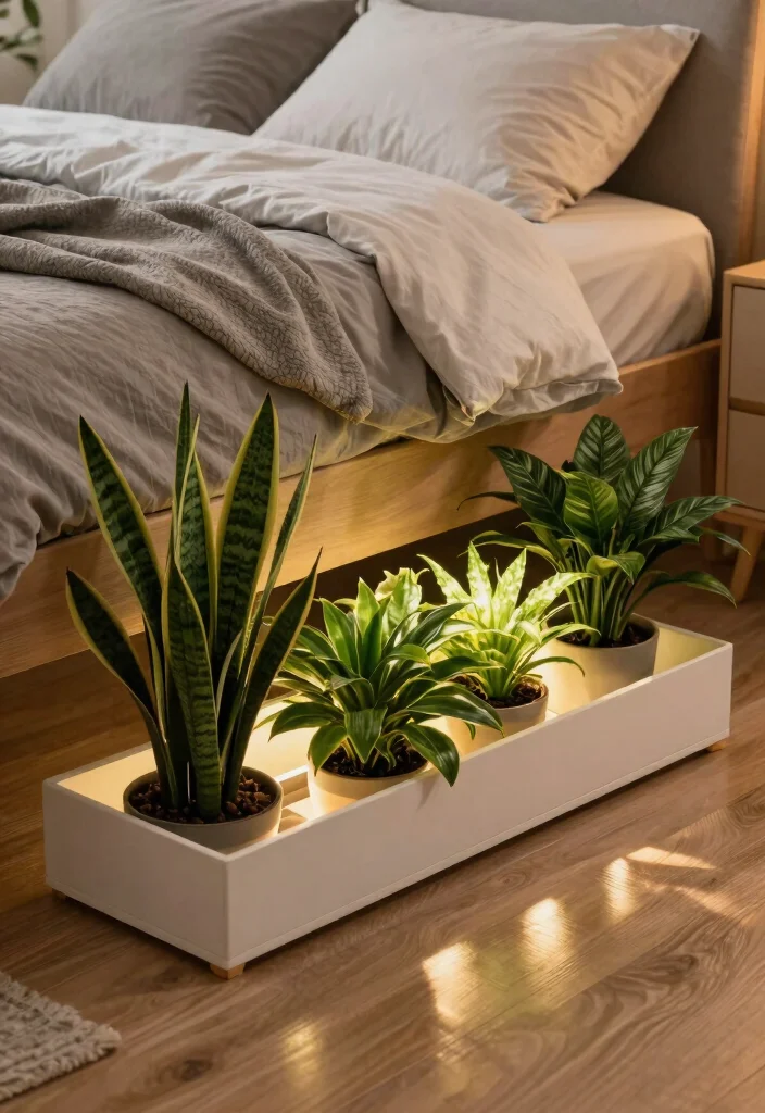 9 Relaxing Plant Shelf Ideas Bedroom Sanctuaries 8. Under Bed Plant Storage 0