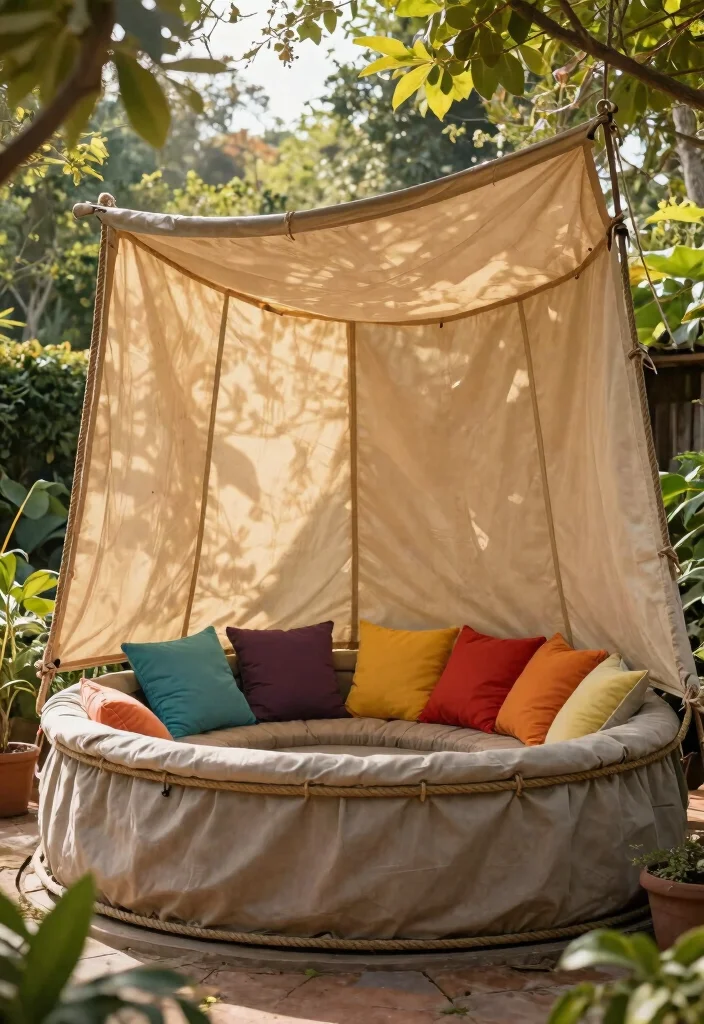 9 Rustic Stock Tank Pool Cover Ideas for Clean Water 4. Canvas and Rope Cover 0