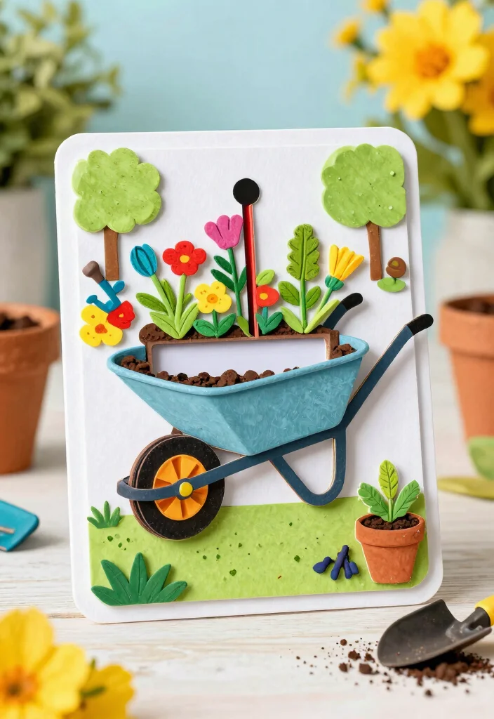 9 Sweet Wheelbarrow Card Ideas for Handmade Crafts 5. Interactive Wheelbarrow Slider Card 0