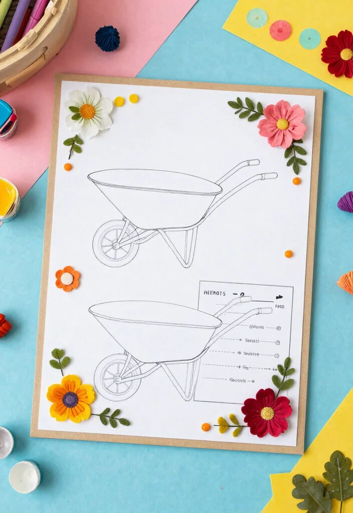 9 Sweet Wheelbarrow Card Ideas for Handmade Crafts 9. Customizable Wheelbarrow Card 0
